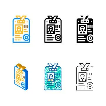 Diver license color icon vector variants Stock Illustration