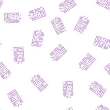 Diver license glyph vector seamless pattern Stock Illustration
