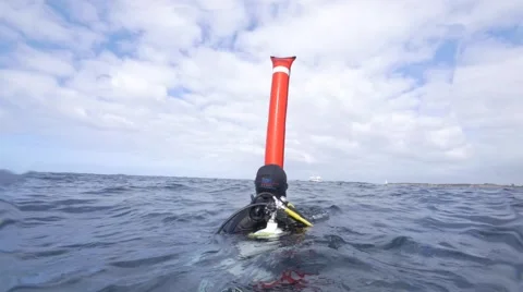 Diver lost at Sea 스톡 동영상 63182896