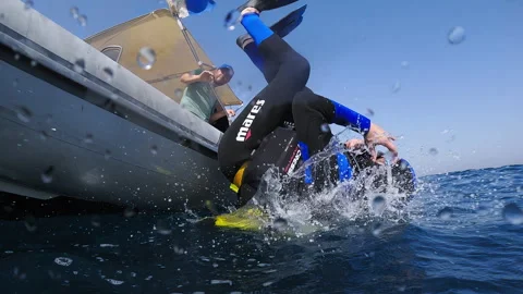 Diver plunging into the water. Stock Footage 263115297
