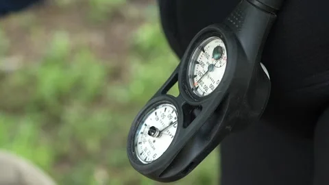 A diver prepares for a dive Stock Footage 314148719