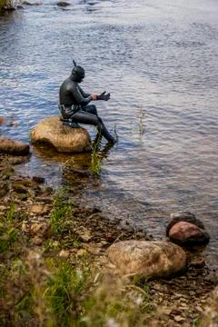 Diver preparing to dive Stock Photos