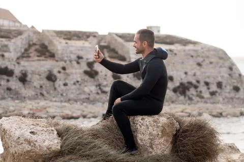 Diver preparing the dive Stock Photos