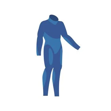 Diver protective wetsuit flat vector illustration isolated on white background. Stock Illustration
