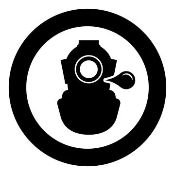 Diver in retro suit blowing bubble gum old vintage concept icon in circle r.. Ilustração Stock