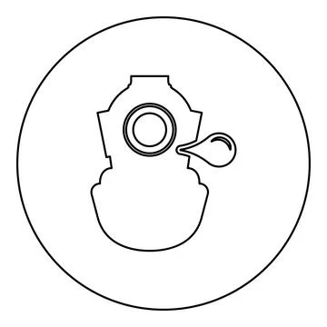 Diver in retro suit blowing bubble gum old vintage concept icon in circle r.. Ilustração Stock