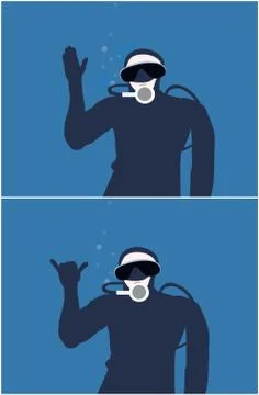 Diver signals Stock Illustration