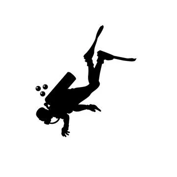 Diver silhouette Stock Illustration