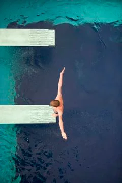 Diver on the springboard Stock Photos