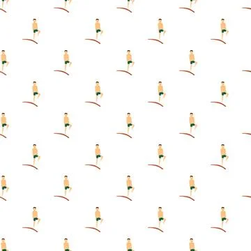 Diver standing on springboard seamless pattern background Stock Illustration