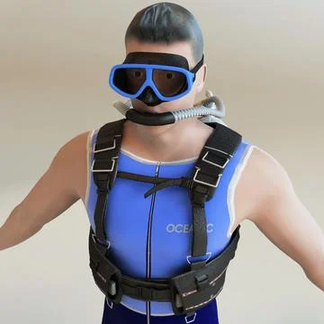 Diver static 3D Model