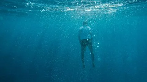 Diver underwater Stock Photos