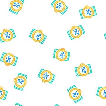 Diver watches vector seamless pattern Stock Illustration