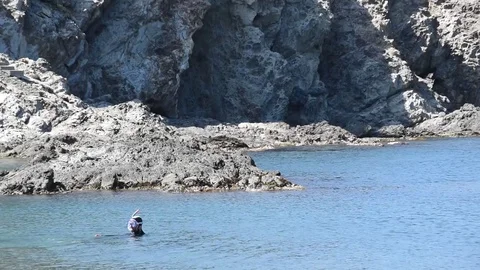 Diver in the water Stock Footage 75261645