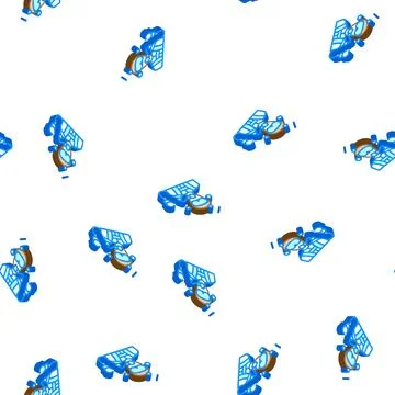Diver worker glyph icon seamless pattern color Stock Illustration