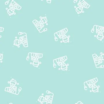 Diver worker line vector seamless pattern flat Illustrazione stock