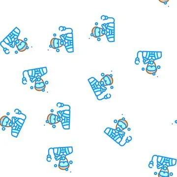 Diver worker vector seamless pattern 스톡 일러스트