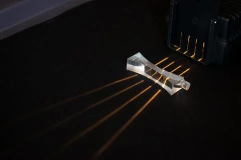 Divergence of light through a lens Stock Photos