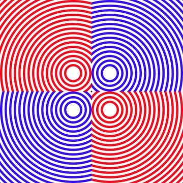 Divergent, convergent circles. Stock Illustration