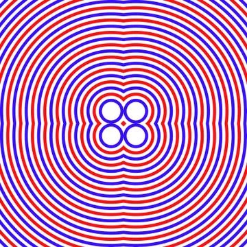 Divergent, convergent circles. Stock Illustration