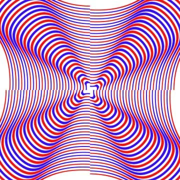 Divergent, convergent circles. Stock Illustration