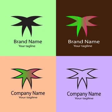 Divergent Paths logo design Stock Illustration