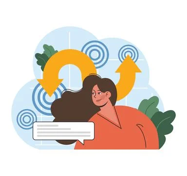 Divergent thinking in action. Flat vector illustration Stockillustratie