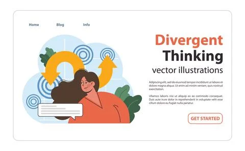 Divergent thinking in action. Flat vector illustration Stock Illustration