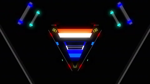 Divergent Triangle Neon Elements Stock Footage 66905924