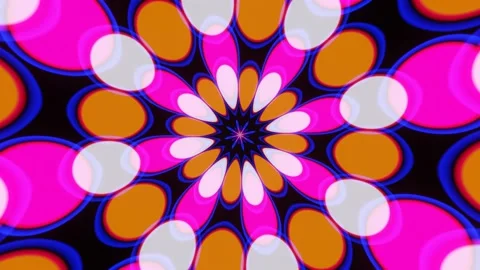 Diverging from the center are multicolored abstract petals. Stock-Footage 177282573