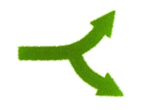 Diverging Green Grass Arrows Stock Illustration