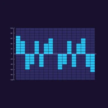 Diverging infographic chart design template for dark theme Stock Illustration