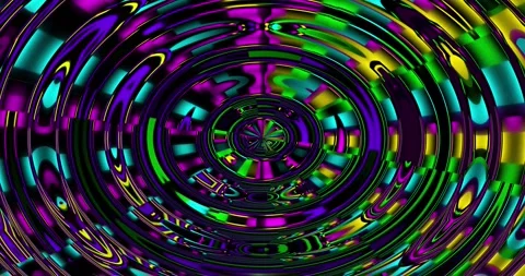 Diverging multicolored circular waves Stock Footage 285498057