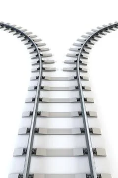 Diverging railway Stock Illustration