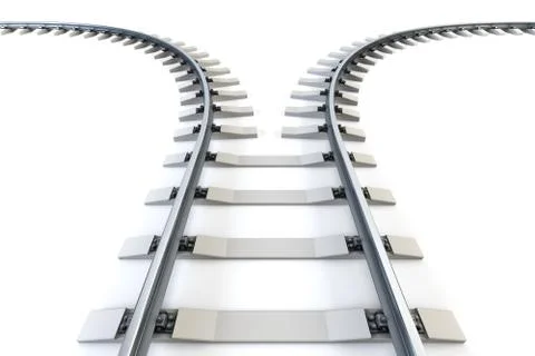 Diverging railway Stock-Illustration