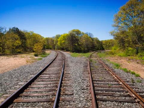 Diverging Track choice concept Stock Photos