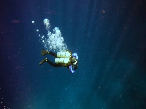 Divers at depth, color correction Stock Footage 72825276