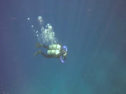 Divers at depth, original Stock Footage 72825264