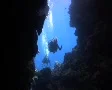 Divers entering and underwater cave SD Footage