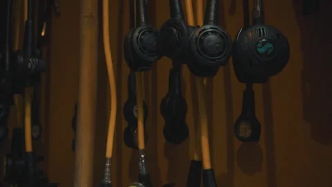 Diver's equipments hanging Stock Footage 151048782