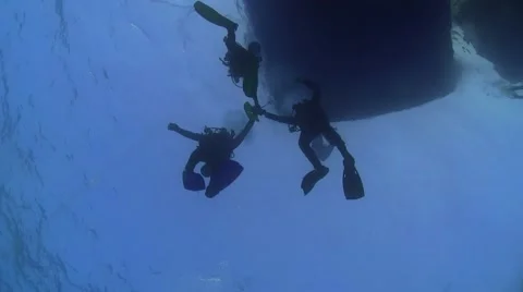 Divers Preparing to Dive Stock Footage 49852667