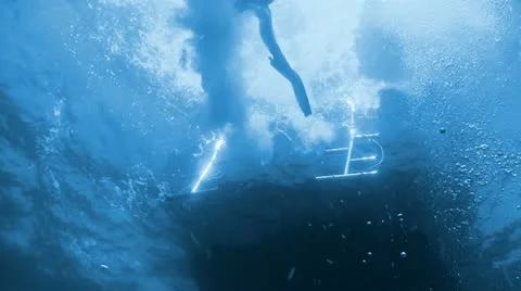 Divers preparing to dive, Red sea Stock Footage