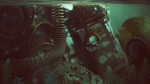 Divers in retro diving suit on underwater. Stock Footage 73446232