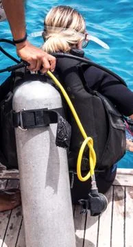 Divers scuba diving lessons Foto stock