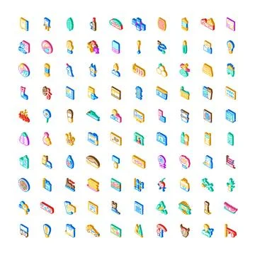 Diverse 3d isometric icons collection with various concepts and objects 스톡 일러스트