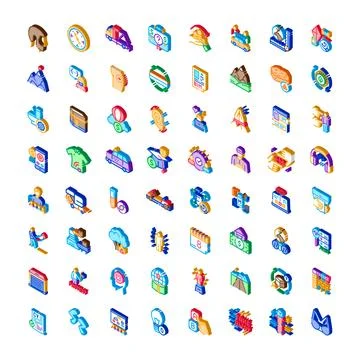 Diverse 3d isometric icons representing global business industries Illustrazione stock