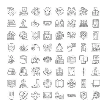 Diverse abstract linear icons collection for web and apps イラスト素材