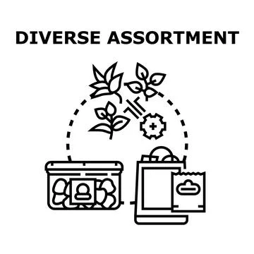Diverse assortment of products, natural elements, and services concept イラスト素材