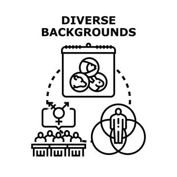 Diverse backgrounds and experiences vector illustration Stock Illustration