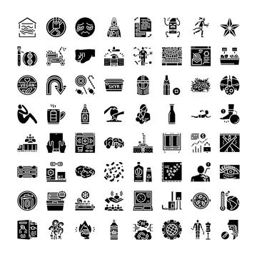 Diverse black solid icons collecting abstract concepts 스톡 일러스트